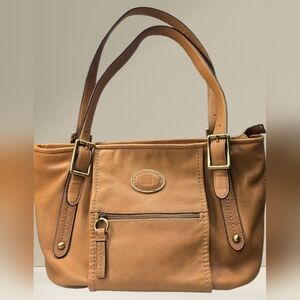 Giani Bernini  Camel Tan Leather Shoulder Tote Bag Large